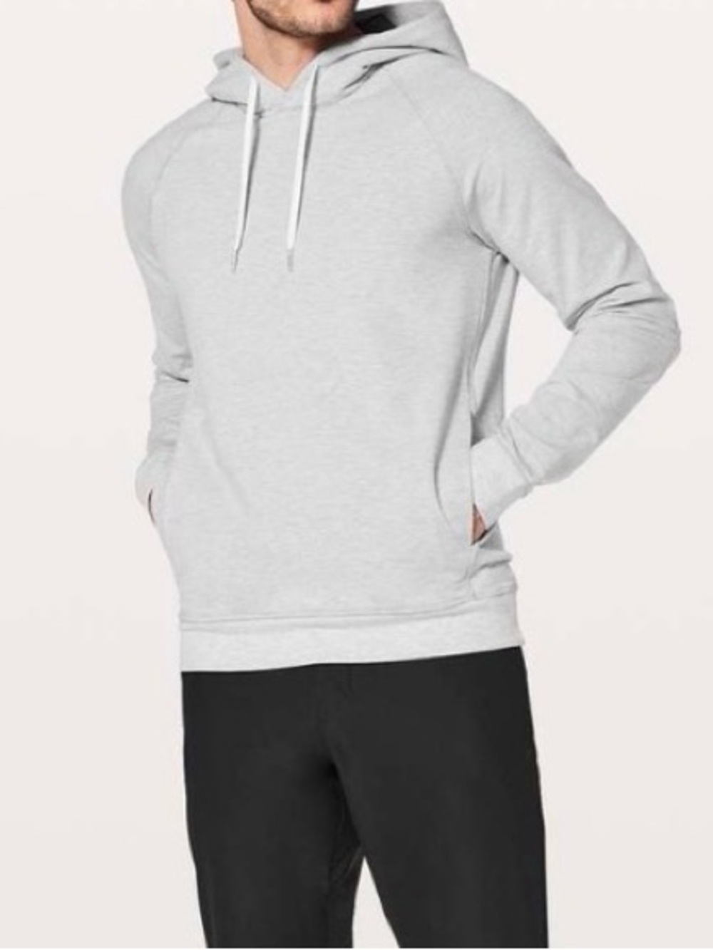 Lululemon City Sweat Pullover Hoodie Men’s Small Heathered Ultra Light Gray